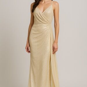 Elegant Gold Evening Gown